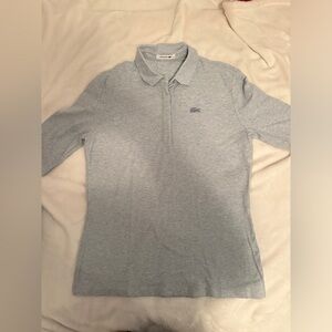 Lacoste Women's Light Gray Polo Top